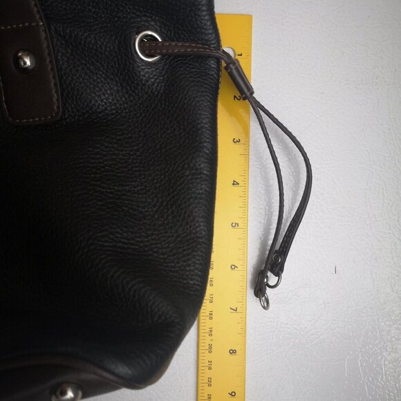 Tignanello Ladies Black & Brown Pebble Finish Faux Leather Handbag - Picture 8 of 9